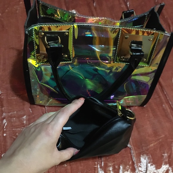 See-thru Multicolor Holographic Purse Brand New - Picture 8 of 11